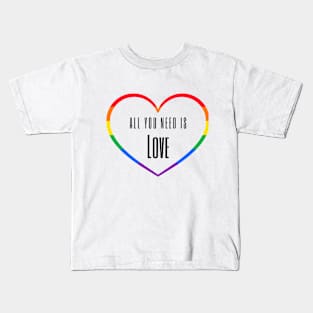 Rainbow heart. All you need is love Kids T-Shirt